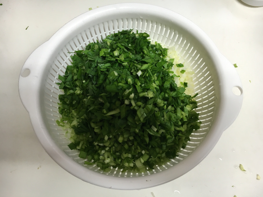 ネギとキャベツのみじん切り